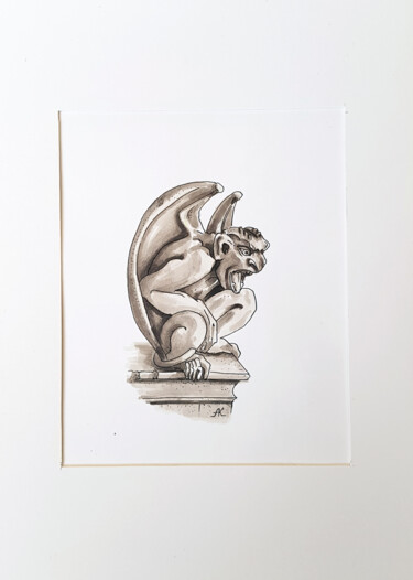 "Gargoyle#2, medieva…" başlıklı Resim Ekaterina Andreeva tarafından, Orijinal sanat, Işaretleyici