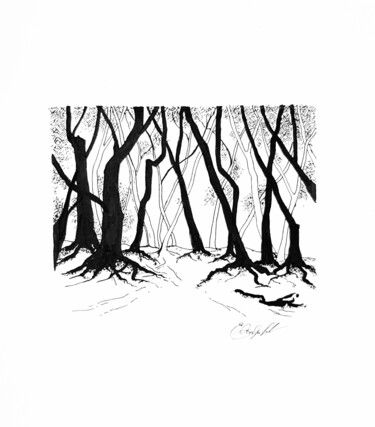 Desenho intitulada "Magic Forest, Set o…" por Ekaterina Andreeva, Obras de arte originais, Marcador