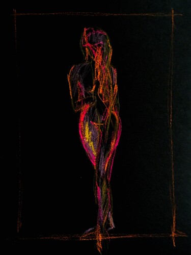 Dessin intitulée "Black series N3" par Ekaterina Aristova, Œuvre d'art originale, Pastel