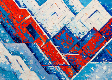 Schilderij getiteld "POWER_abstract land…" door Ekaterina Bechasnova, Origineel Kunstwerk, Olie Gemonteerd op Frame voor hou…