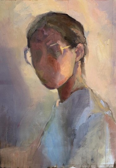 Картина под названием "Self portrait in mo…" - Ekaterina Belukhina, Подлинное произведение искусства, Масло Установлен на Де…