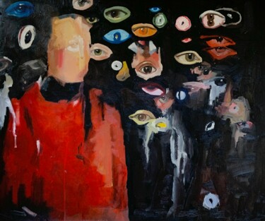 Картина под названием "Prying eyes" - Ekaterina Belukhina, Подлинное произведение искусства, Масло Установлен на Деревянная…