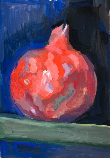 Painting titled "Pomegranate" by Ekaterina Belukhina, Original Artwork, Gouache