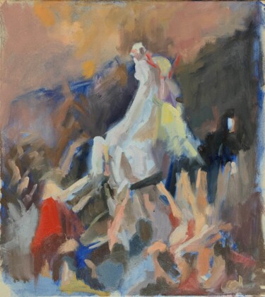 Painting titled "Sketch for Suppress…" by Ekaterina Belukhina, Original Artwork, Oil Mounted on Wood Stretcher frame