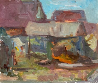 Painting titled "In the country" by Ekaterina Belukhina, Original Artwork, Oil