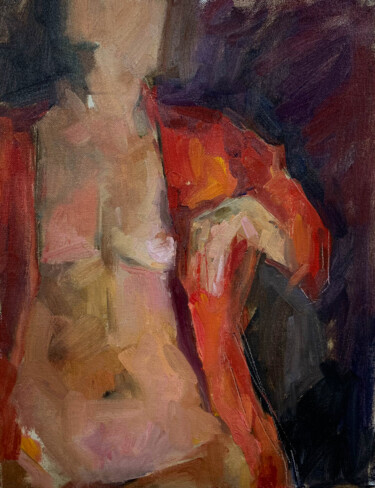 Incisioni, stampe intitolato "Red nude Fine Art p…" da Ekaterina Belukhina, Opera d'arte originale, Stampa digitale