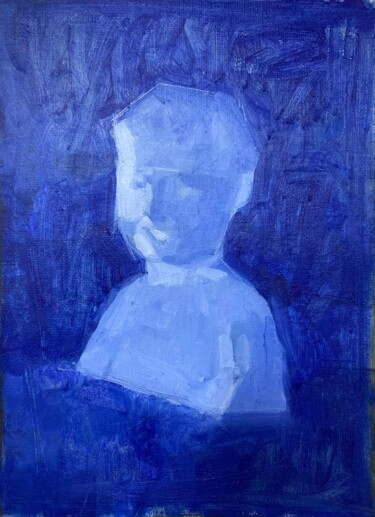 Painting titled "Utah boy" by Ekaterina Belukhina, Original Artwork, Oil Mounted on Wood Stretcher frame