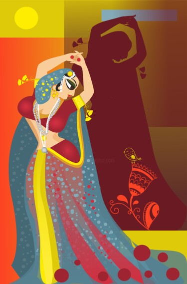 数字艺术 标题为“Indian beauty” 由Ekaterina Chernenko, 原创艺术品, 2D数字工作