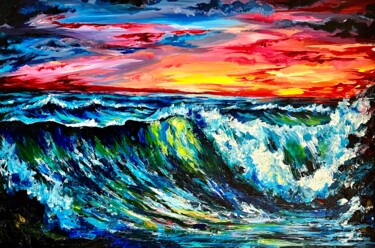 Painting titled "Sunset" by Ekaterina Chernenko, Original Artwork, Acrylic