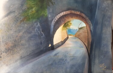 Painting titled "Light ahead" by Ekaterina Dushakova, Original Artwork, Watercolor