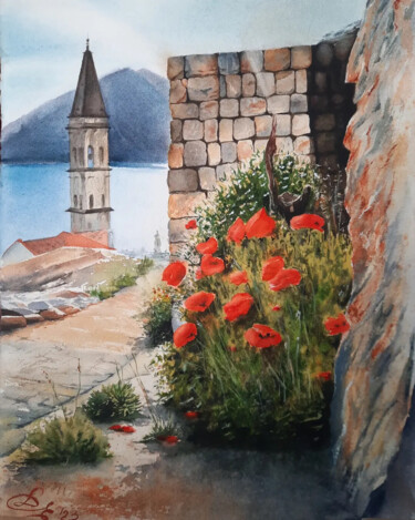 Painting titled "Poppy time" by Ekaterina Dushakova, Original Artwork, Watercolor