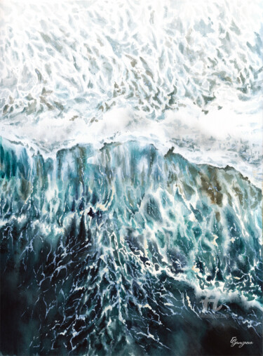 Картина под названием "Atlantic" - Екатерина Гамзаева, Подлинное произведение искусства, Акварель