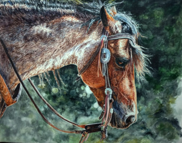 Painting titled ""Oakley"" by Ekaterina Gerasimova, Original Artwork, Watercolor