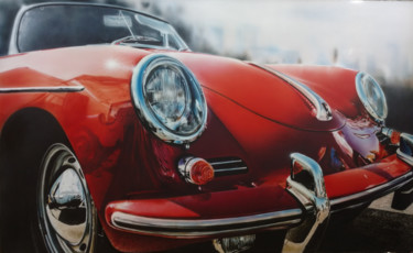 Painting titled "Porsche roadster" by Ekaterina Gerasimova, Original Artwork, Airbrush