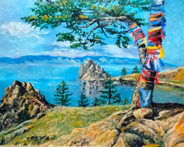 Pittura intitolato "Дерево счастья" da Ekaterina Gladkova, Opera d'arte originale, Olio