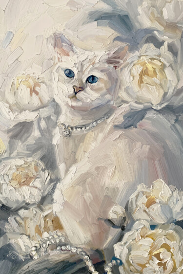 Pittura intitolato "Furry tenderness" da Ekaterina Glazkova, Opera d'arte originale, Olio