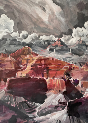 Malerei mit dem Titel "Grand Canyon No.1" von Ekaterina Glazkova, Original-Kunstwerk, Acryl