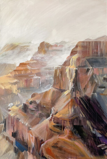 Painting titled "Grand Canyon No.2" by Ekaterina Glazkova, Original Artwork, Acrylic