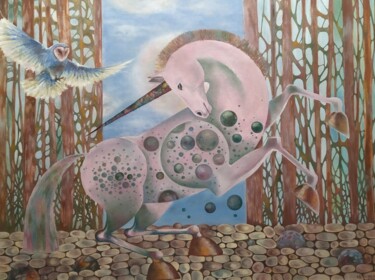 Peinture intitulée "Яблочное созвездие" par Ekaterina Kuzmina, Œuvre d'art originale, Huile Monté sur Châssis en bois