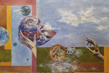 Картина под названием "Время" - Ekaterina Kuzmina, Подлинное произведение искусства, Масло Установлен на Деревянная рама для…