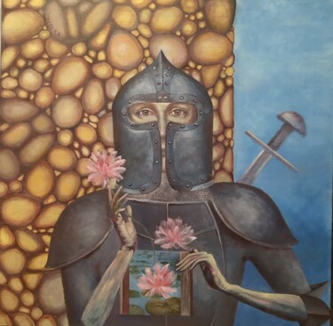 Painting titled "Цветы души моей" by Ekaterina Kuzmina, Original Artwork, Oil Mounted on Wood Stretcher frame