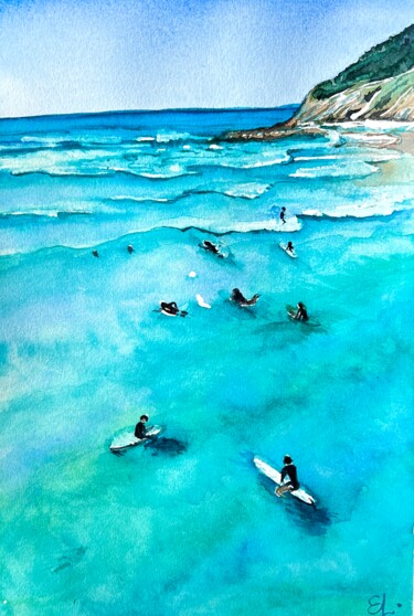 Peinture intitulée "Теплые воды" par Ekaterina Larina, Œuvre d'art originale, Aquarelle