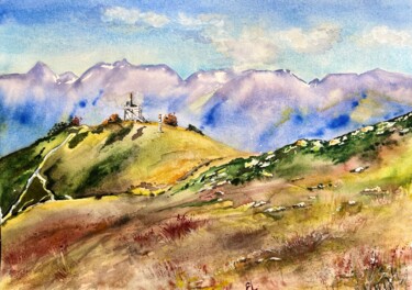 Pittura intitolato "Осень в горах" da Ekaterina Larina, Opera d'arte originale, Acquarello