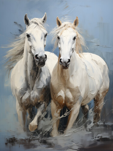 Arte digitale intitolato "Horse power - PRINT…" da Ekaterina Larina, Opera d'arte originale, Pittura digitale