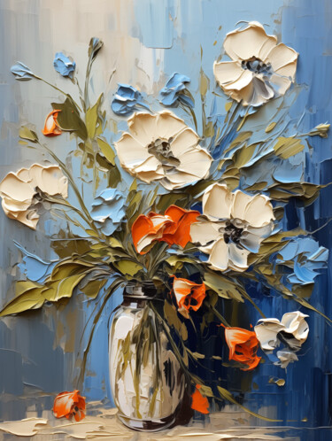 Digital Arts titled "Bouquet of wild flo…" by Ekaterina Larina, Original Artwork, Digital Painting