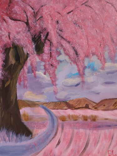 Картина под названием "The pink dreams" - Ekaterina Lushina, Подлинное произведение искусства, Акрил Установлен на Деревянна…