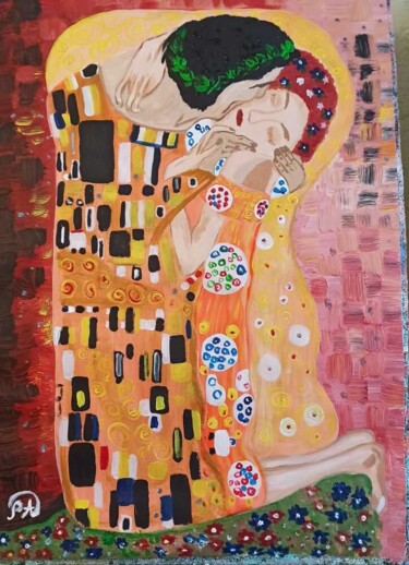 Картина под названием "репродукция по Клим…" - Екатерина Мосина, Подлинное произведение искусства, Акрил