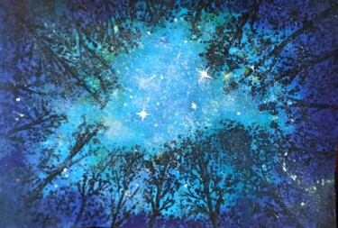 Картина под названием "Звездная ночь" - Екатерина Мосина, Подлинное произведение искусства, Акрил