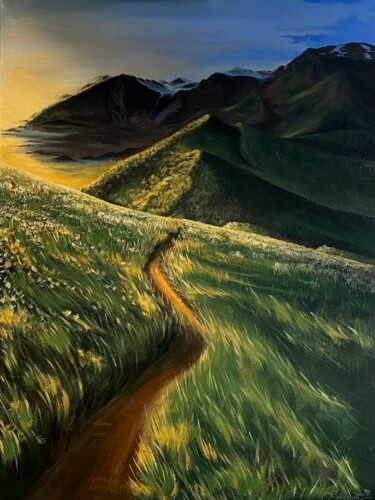 Картина под названием "«Тропа на рассвете»" - Екатерина Назьмова, Подлинное произведение искусства, Акрил