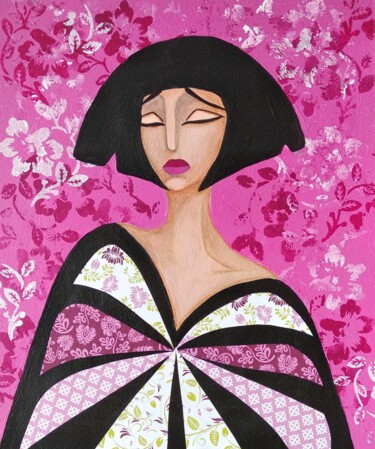 Malerei mit dem Titel "Sakura" von Ekaterina Nesterova, Original-Kunstwerk, Acryl