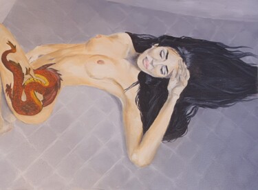 Malerei mit dem Titel "the power of beauty" von Ekaterina Nichubai (Shpekht), Original-Kunstwerk, Öl