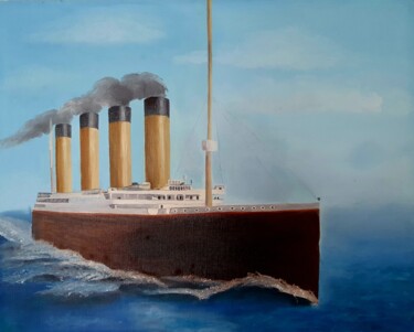 Pintura titulada "old fasion ship" por Ekaterina Nichubai (Shpekht), Obra de arte original, Oleo