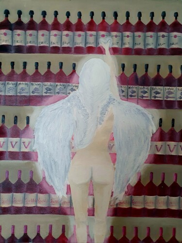Painting titled "Angels love it" by Ekaterina Nichubai (Shpekht), Original Artwork, Oil