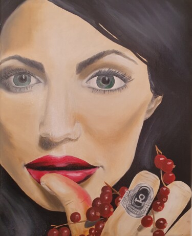 Schilderij getiteld "red passion 2" door Ekaterina Nichubai (Shpekht), Origineel Kunstwerk, Olie Gemonteerd op Frame voor ho…