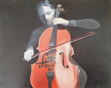 Painting titled "passion of sound ce…" by Ekaterina Nichubai (Shpekht), Original Artwork, Oil