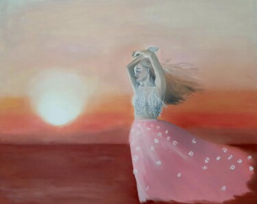 Pintura intitulada "no background sunset" por Ekaterina Nichubai (Shpekht), Obras de arte originais, Óleo