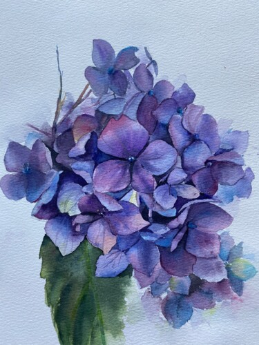 Painting titled "Violet" by Ekaterina Pekhova, Original Artwork, Watercolor