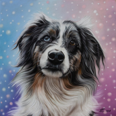 Peinture intitulée "dog" par Ekaterina Perepeliatnik, Œuvre d'art originale, Pastel