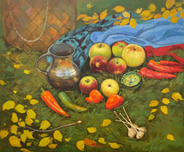 Malarstwo zatytułowany „Gifts of September” autorstwa Ekaterina Raevskaya, Oryginalna praca, Olej