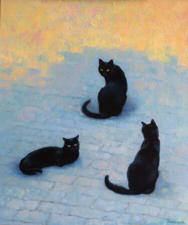 Painting titled "Trio" by Ekaterina Raevskaya, Original Artwork, Oil