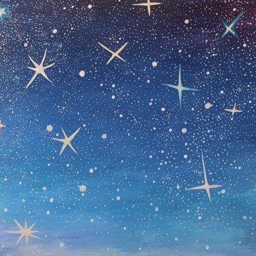 Painting titled "⋆˚ *✧*☽⋆ cette nuit…" by Ekaterina Savchenko, Original Artwork, Oil