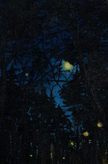 Peinture intitulée "January night" par Ekaterina Sergeenko, Œuvre d'art originale, Acrylique