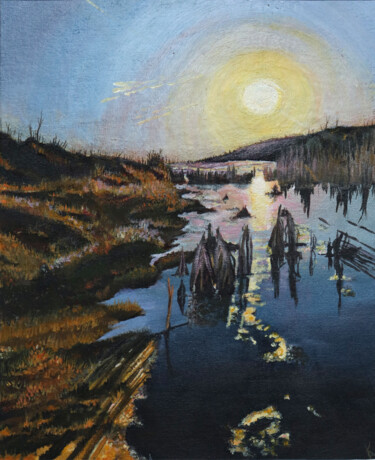 Painting titled "The Cold Sun Game" by Ekaterina Sergeenko, Original Artwork, Acrylic