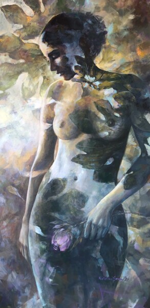 Malerei mit dem Titel "Lady Fig" von Ekaterina Shenayeva, Original-Kunstwerk, Acryl