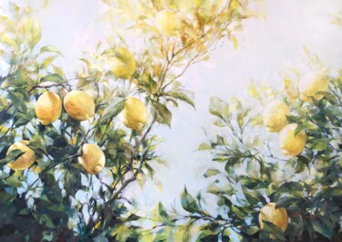 Malerei mit dem Titel "Lemon trees" von Ekaterina Shenayeva, Original-Kunstwerk, Acryl