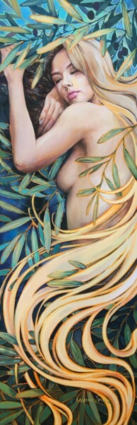 Картина под названием "Olive tree" - Ekaterina Shenayeva, Подлинное произведение искусства, Акрил